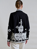 COTTON PRINTED SHIRT: EMBROIDERY BLACK