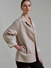 DOUBLE FACE CHECKERED CASHMERE W/ POCKETS : BEIGE