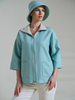 CASHMERE DOUBLE FACE REVERSIBLE JACKET WITH ZIP: TURQ