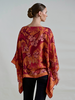 PRINTED CASHMERE PONCHO: ZANZIBAR: ORANGE