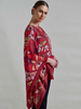 PRINTED CASHMERE PONCHO: ZANZIBAR: RED