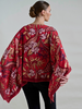 PRINTED CASHMERE PONCHO: ZANZIBAR: RED