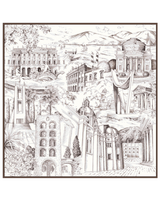 CASHMERE PRINTED SCARF: MODERN COMO: CHOC