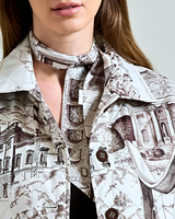 SILK TWILLY: MODERN LAKE COMO- 32" x 3"