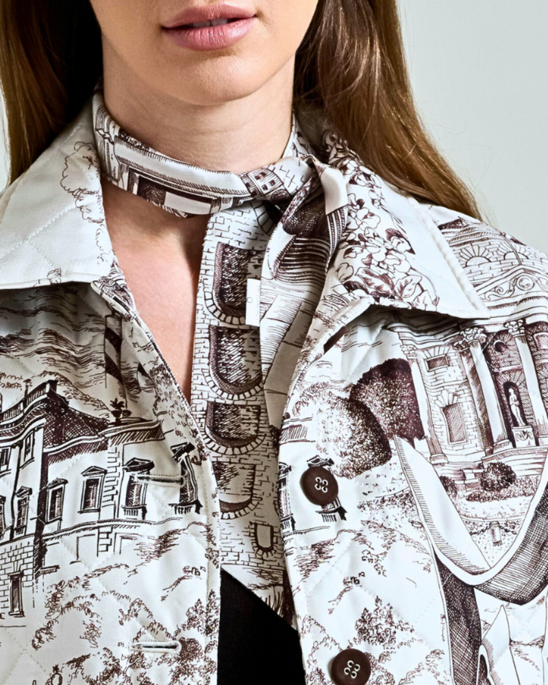 SILK TWILLY: MODERN LAKE COMO- 32" x 3"