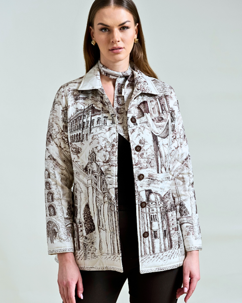 SILK TWILLY: MODERN LAKE COMO- 32" x 3"