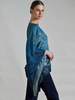 CASHMERE PRINTED PONCHO: SAFARI: BLUE