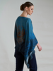 CASHMERE PRINTED PONCHO: SAFARI: BLUE