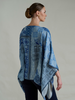 CASHMERE PRINTED PONCHO: SEVILLE: BLUE