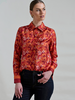 COLLARED SILK PRINTED SHIRT ZANZIBAR ORANGE