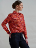 COLLARED SILK PRINTED SHIRT ZANZIBAR ORANGE