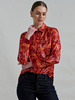 COLLARED SILK PRINTED SHIRT ZANZIBAR ORANGE