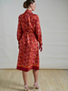 SILK SHIRT DRESS W/ LONG SLEEVES: ZANZIBAR ORANGE