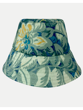 PRINTED SILK BUCKET HAT: CORSICA: GREEN