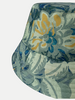 PRINTED SILK BUCKET HAT: CORSICA: GREEN