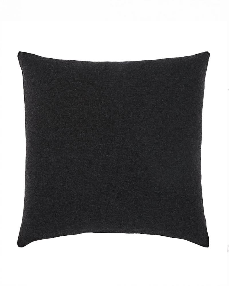 SEAHORSE CASHMERE-LUREX PILLOW: 21" X 21": CHARCOAL-BLACK-LEFT