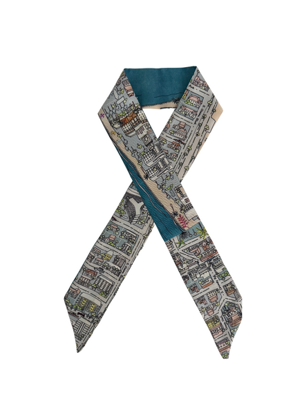 SILK TWILLY: PALM BEACH BLUE- 32" x 3"