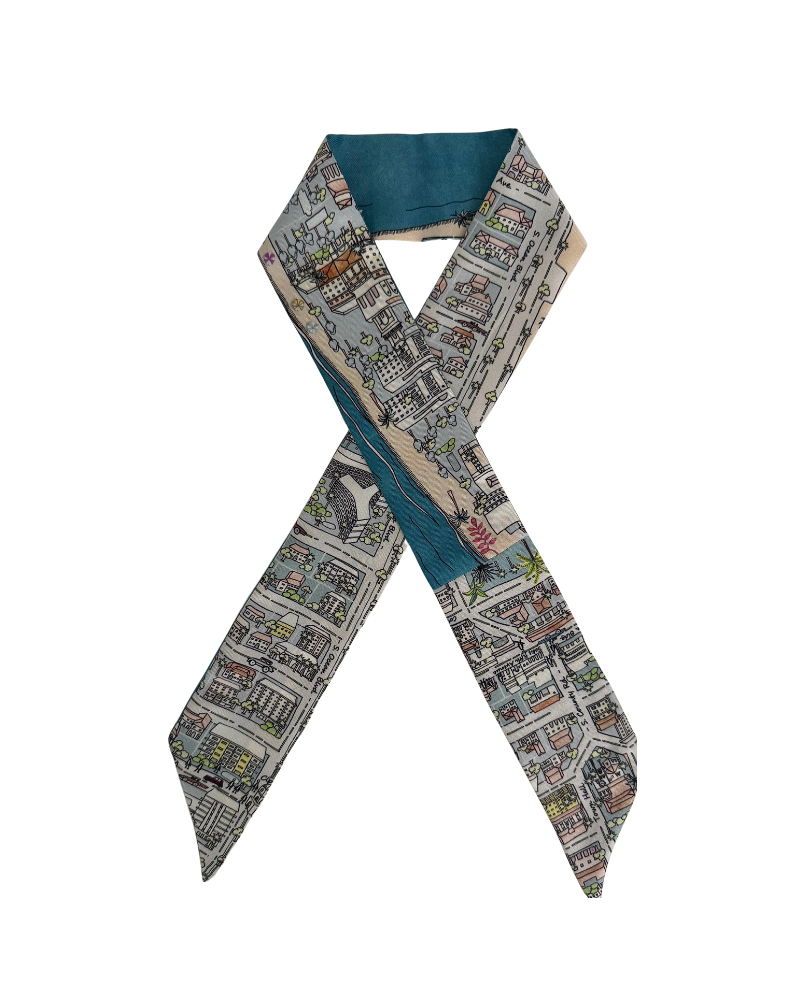 SILK TWILLY: PALM BEACH BLUE- 32" x 3"