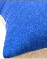 DOUBLE FACE CASHMERE  PILLOW NAVY STRIPPED: 21" X 21"