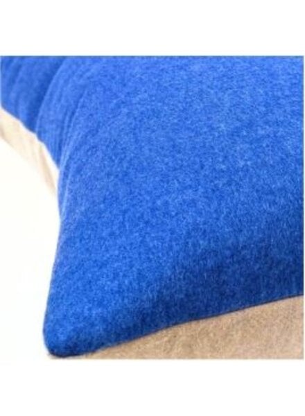 DOUBLE FACE CASHMERE  PILLOW NAVY STRIPPED: 21" X 21"