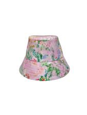 PRINTED SILK BUCKET HAT: SPELLO: PINK