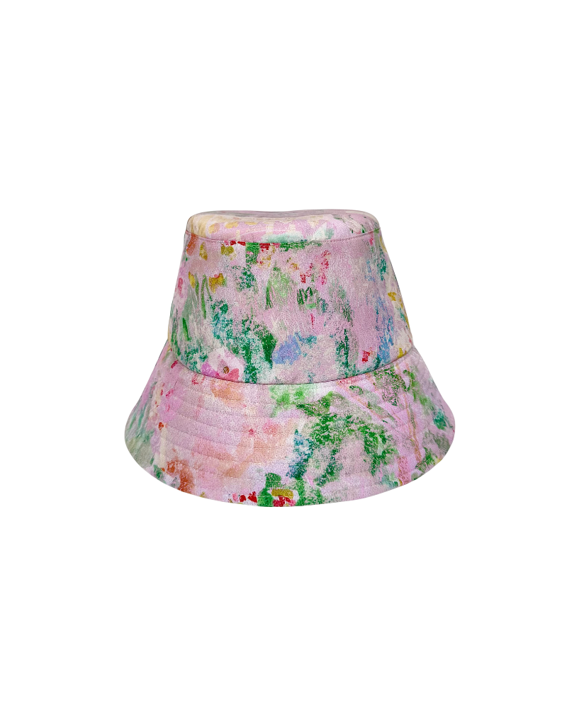 PRINTED COTTON BUCKET HAT: SPELLO: PINK