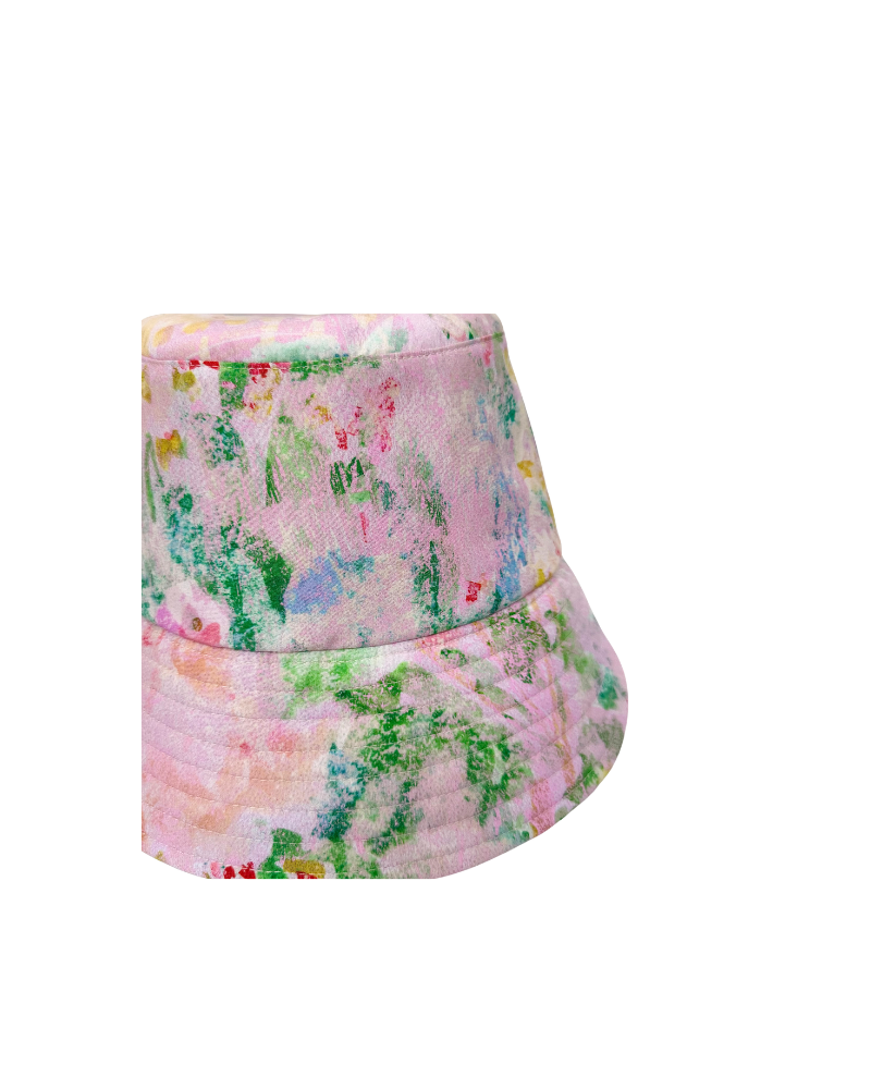 PRINTED COTTON BUCKET HAT: SPELLO: PINK