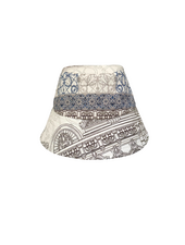PRINTED SILK BUCKET HAT: SEVILLE IVORY
