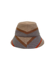 CASHMERE BUCKET HAT CAMEL WITH MULTICOLOR STRIP
