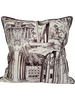 MODERN LAKE COMO SCARF PRINT PILLOW WITH SUEDE PIPING