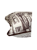 MODERN LAKE COMO SCARF PRINT PILLOW WITH SUEDE PIPING