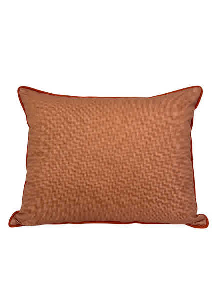 HERRINGBONE ORANGE AND SAND PILLOW