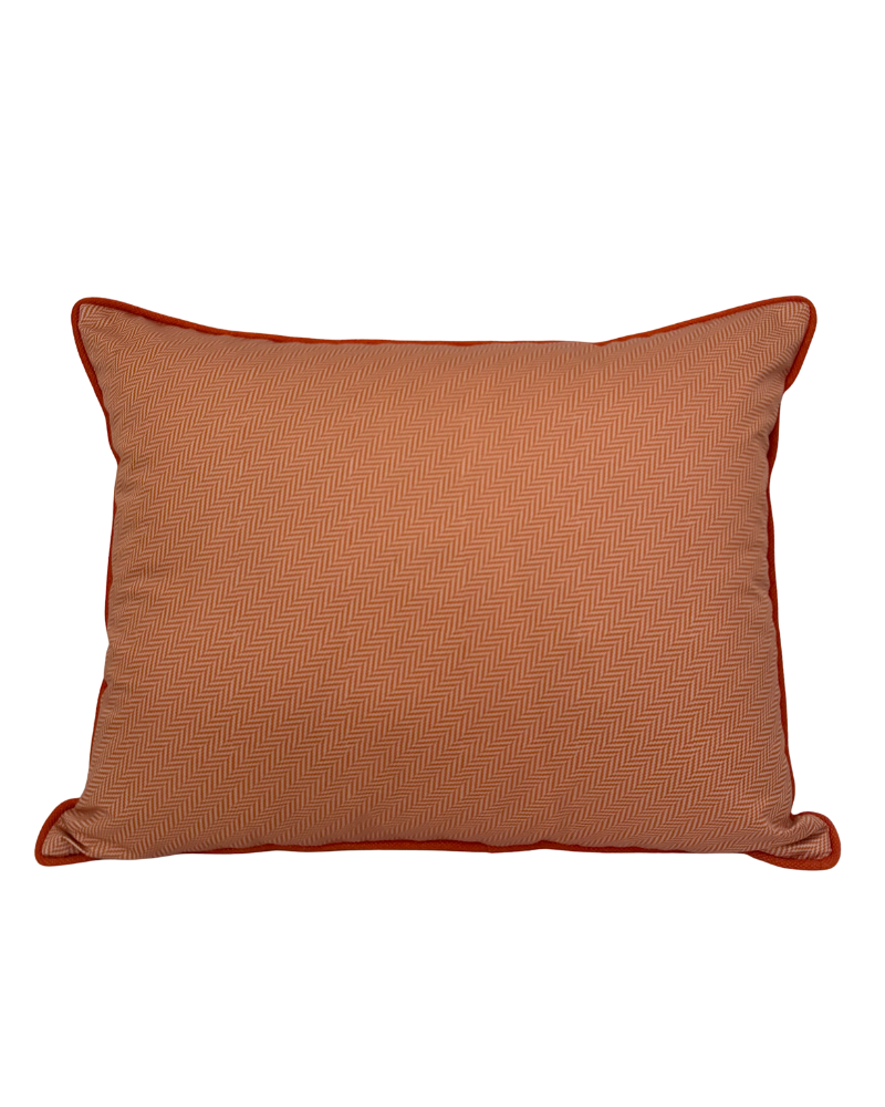 HERRINGBONE ORANGE AND SAND PILLOW