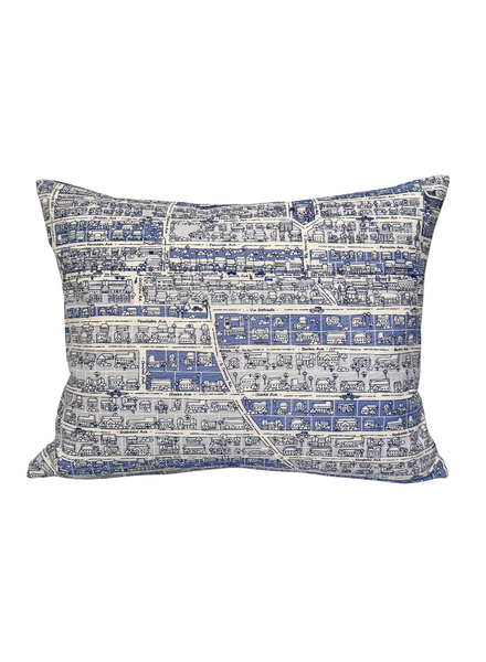 PALM BEACH BLUE PRINT SCARF PILLOW