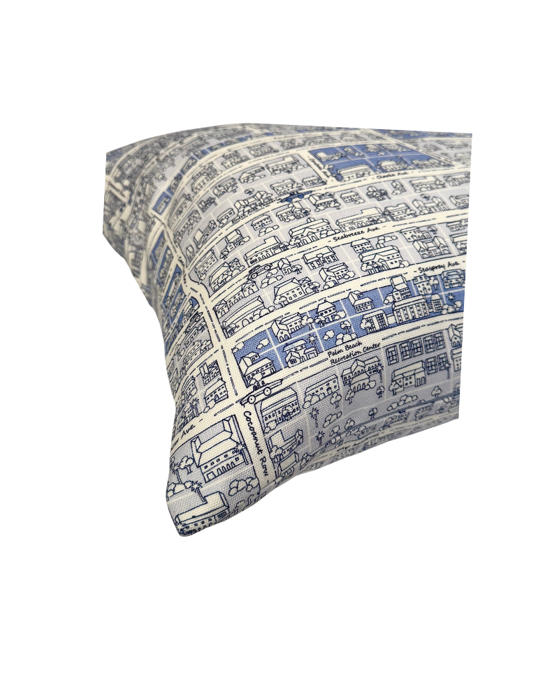 PALM BEACH BLUE PRINT SCARF PILLOW