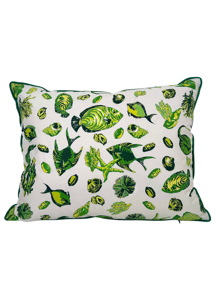 HANDMADE FISH PRINT SCARF PILLOW