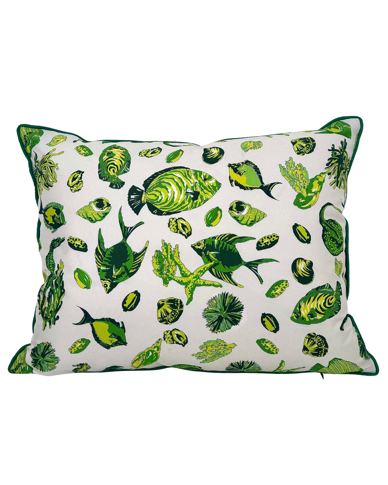 HANDMADE FISH PRINT SCARF PILLOW