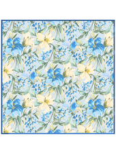 CASHMERE PRINTED SCARF: SICILY: BLUE