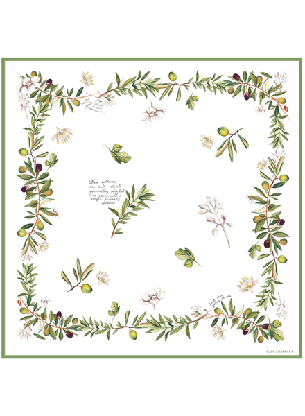 CASHMERE PRINTED SCARF: OLIVES