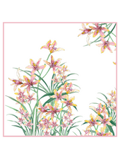 CASHMERE PRINTED SCARF: DANCING LADY FLOWERS: PINK