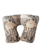SILK SCARF QUILTED TRAVEL NECK PILLOW: SAFARI: BEIGE