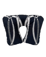 SILK SCARF QUILTED TRAVEL NECK PILLOW: LEXINGTON: BLACK