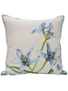 COTTON SCARF QUILTED PILLOW: DANCING LADY FLOWERS: LIGHT BLUE: 21"x 21"