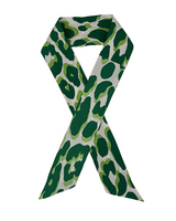 SILK TWILLY: LEOPARD PRINT GREEN- 32" x 3"