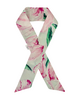 SILK TWILLY: TULIP PRINT AQUA AND PINK-32" x 3"