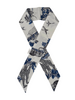 SILK TWILLY: JUNGLE PRINT BLUE- 32" x 3"