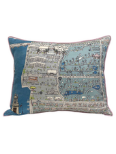 PALM BEACH BALTIC BLUE PRINT SCARF PILLOW 16X20
