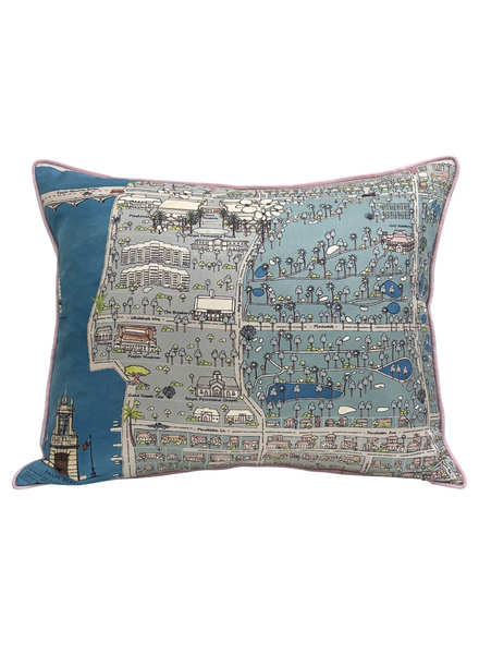 PALM BEACH BALTIC BLUE PRINT SCARF PILLOW 16X20