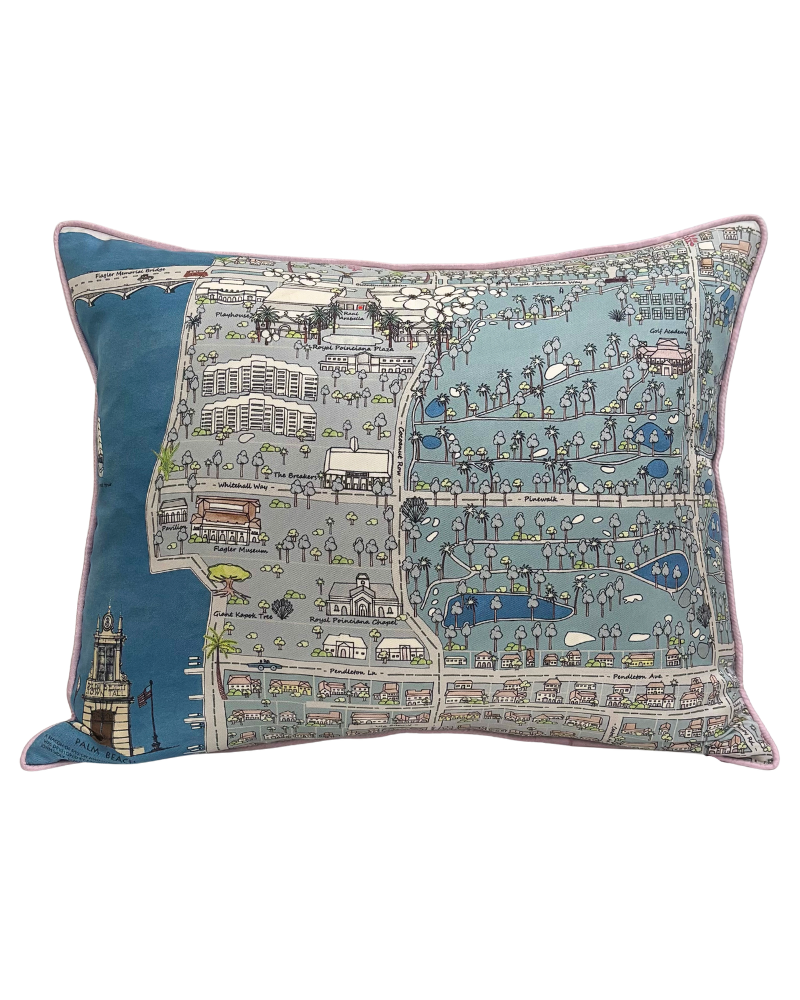 PALM BEACH BALTIC BLUE PRINT SCARF PILLOW 16X20