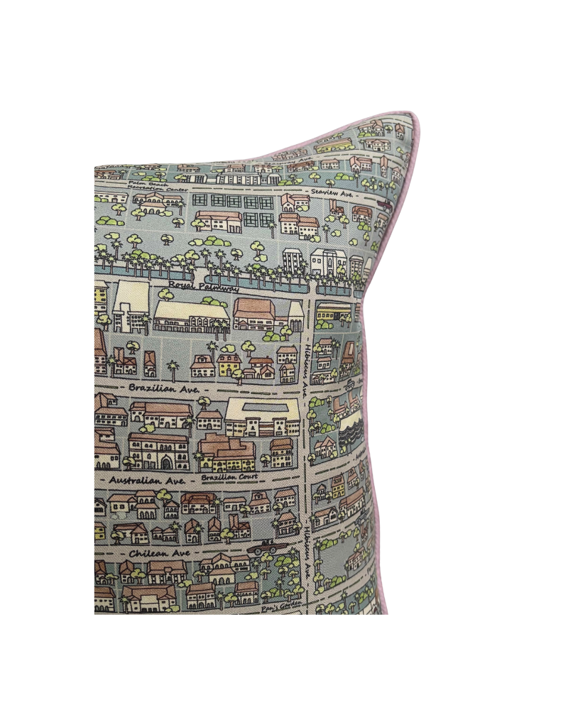 PALM BEACH BALTIC BLUE PRINT SCARF PILLOW 16X20